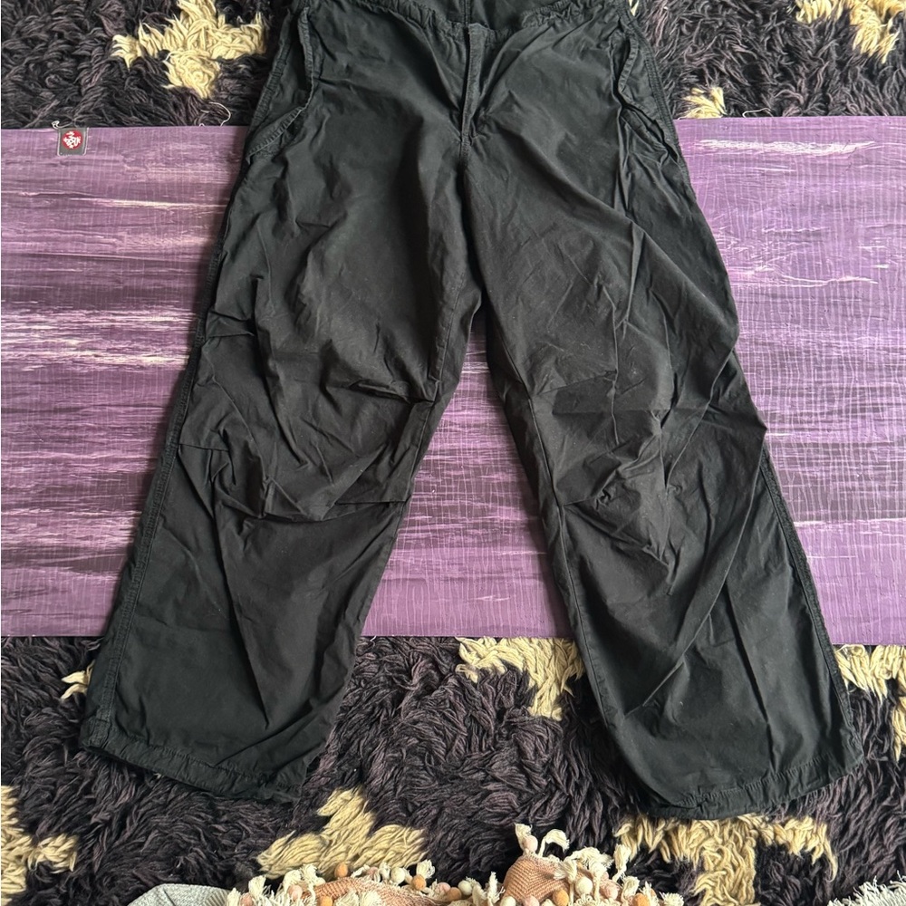 Black Wide Leg Pants with Full Length and Relaxed Fit